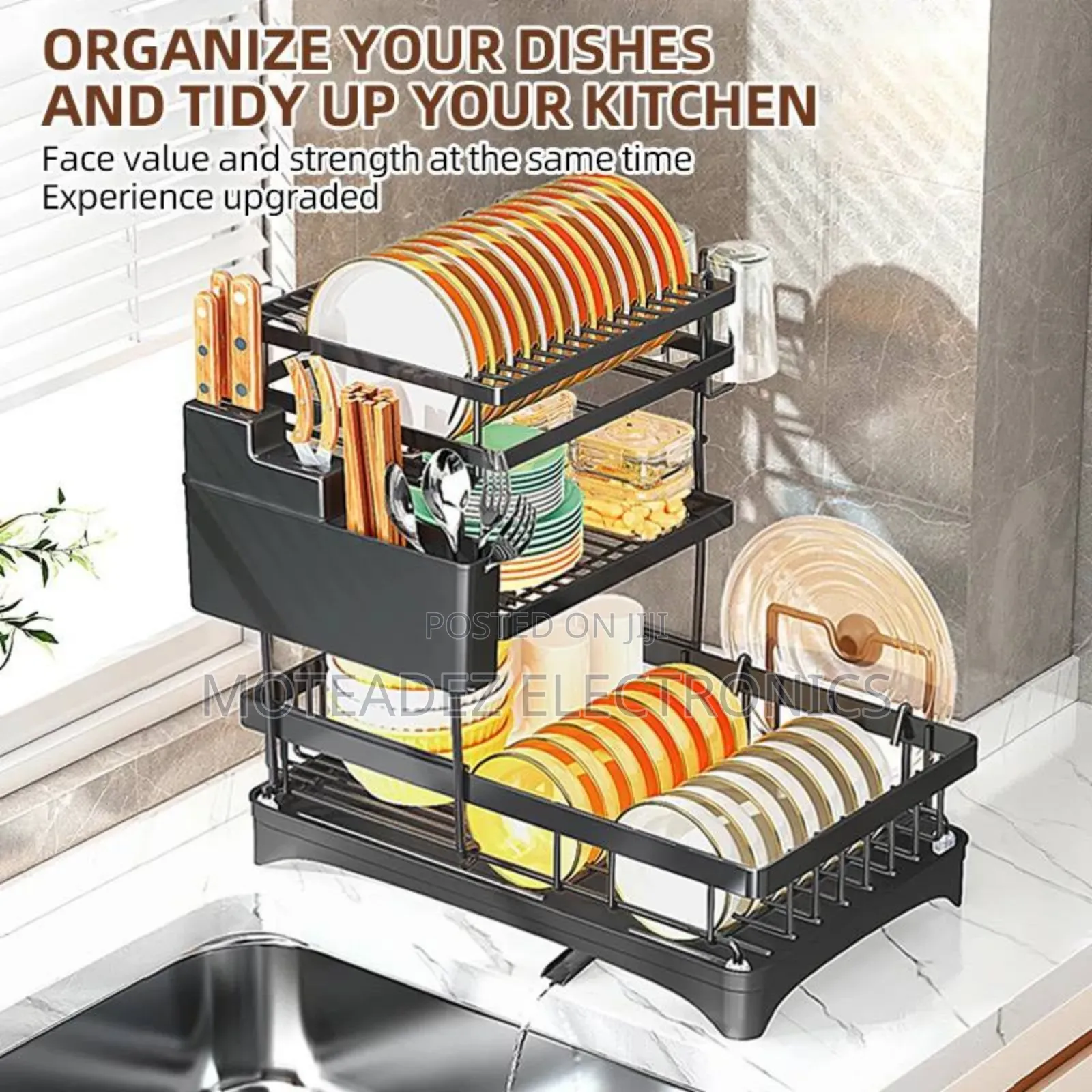 3 Tiers High Quality Anti Rust Steel Classic Plate/Dish Rack