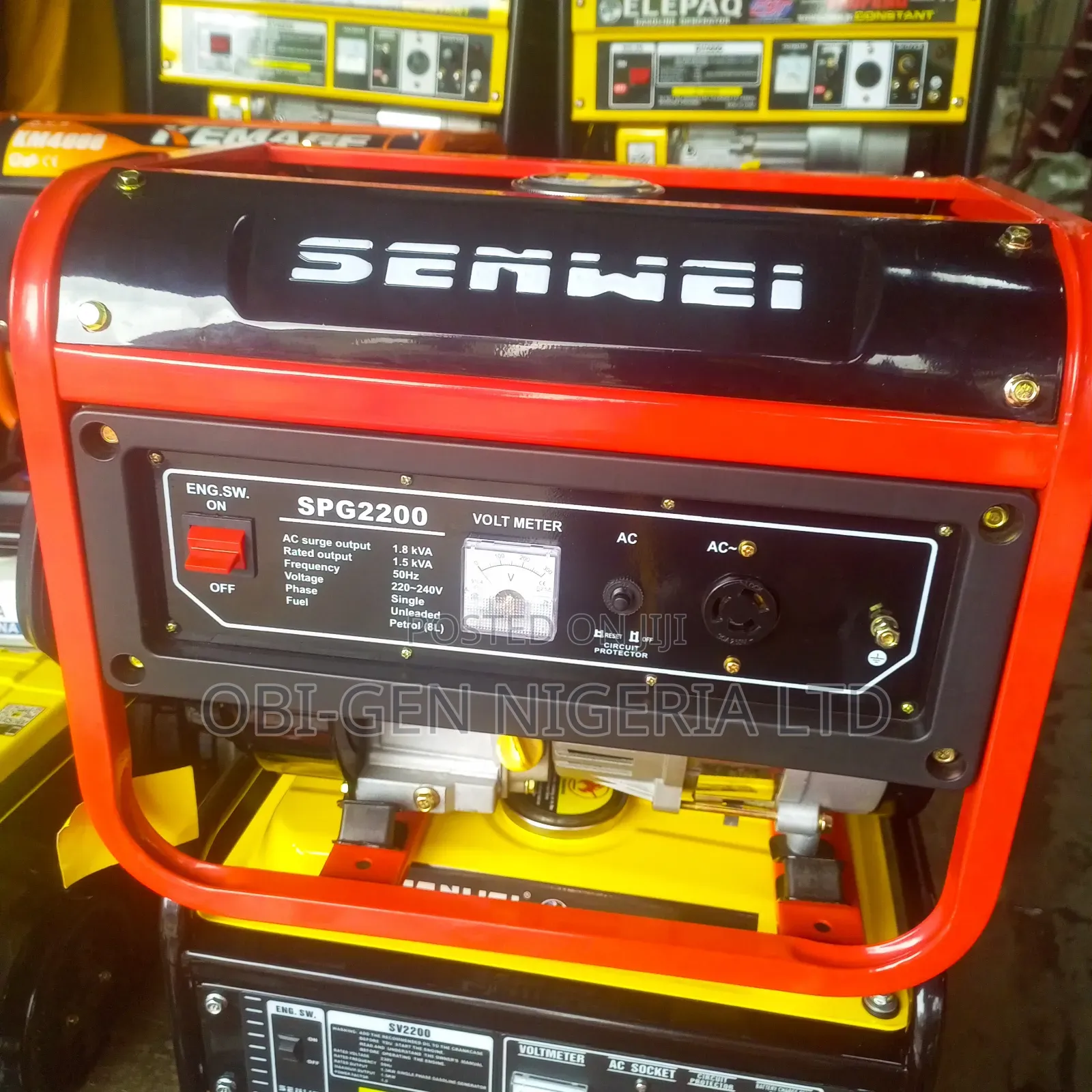 Senwei Spg2200 1.8kva Manual Gasoline Generator Set