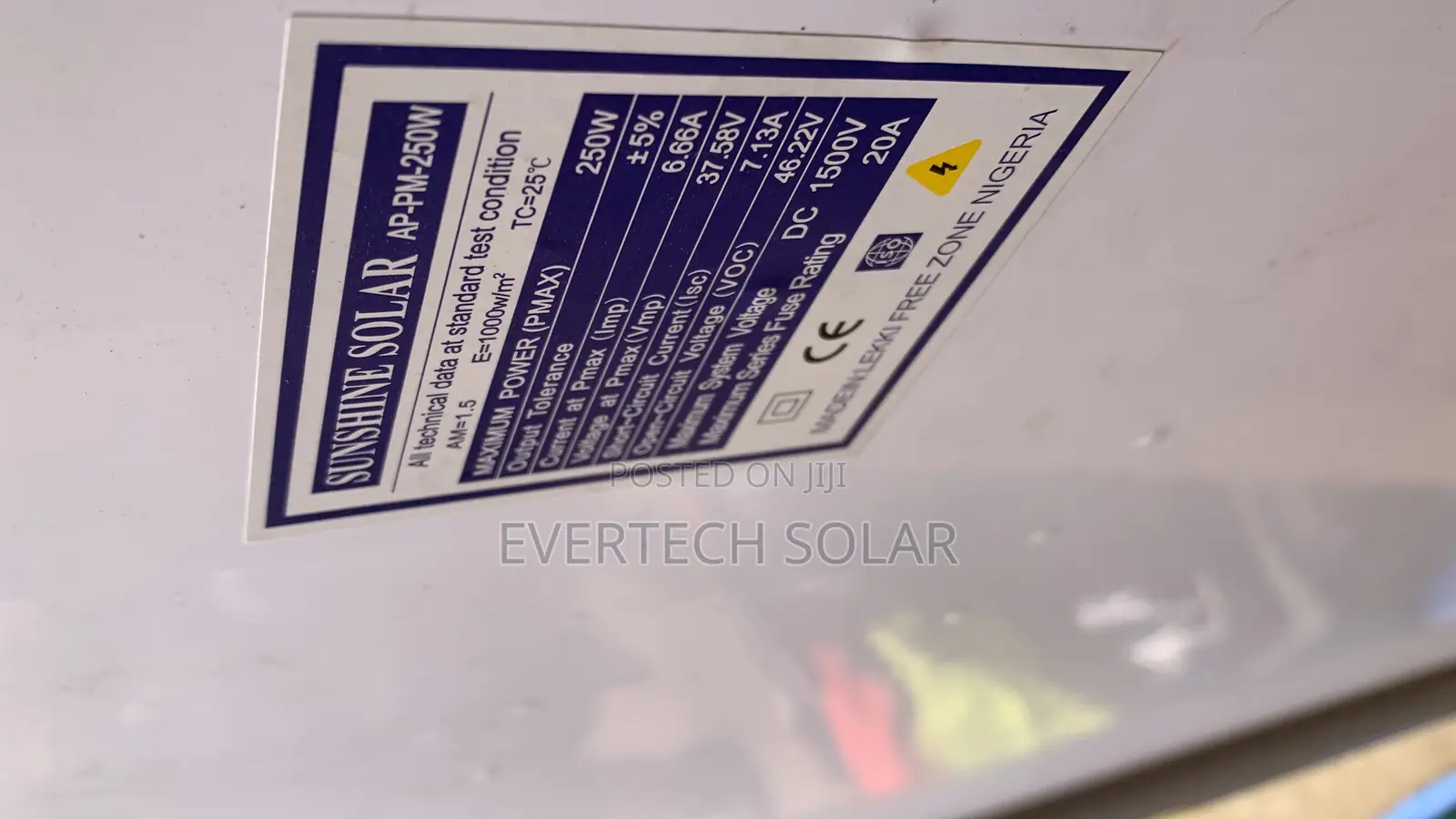 Sunshine 250 Watts New Mono Panel