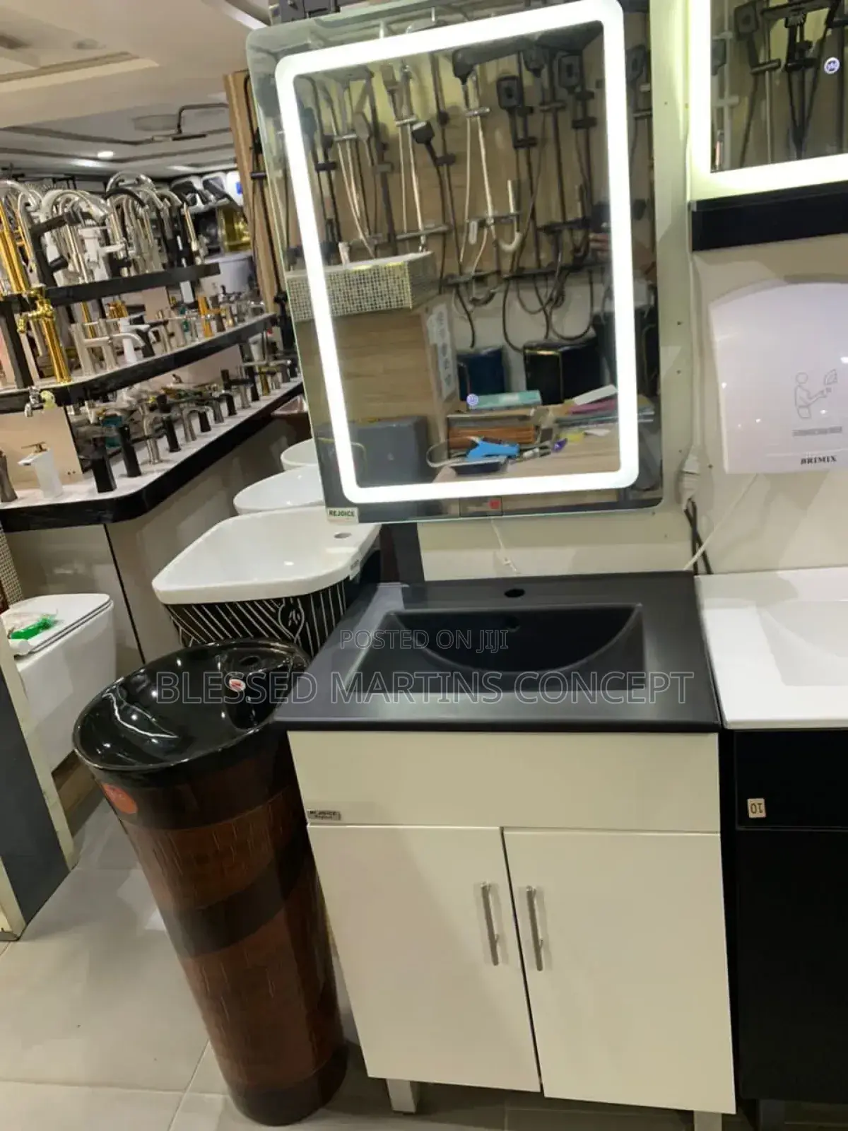 Cabinet Basin With Lead Light and Cabinet.