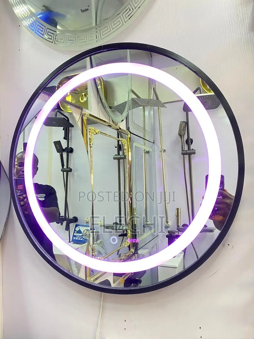 Black Frame Led Mirror Square