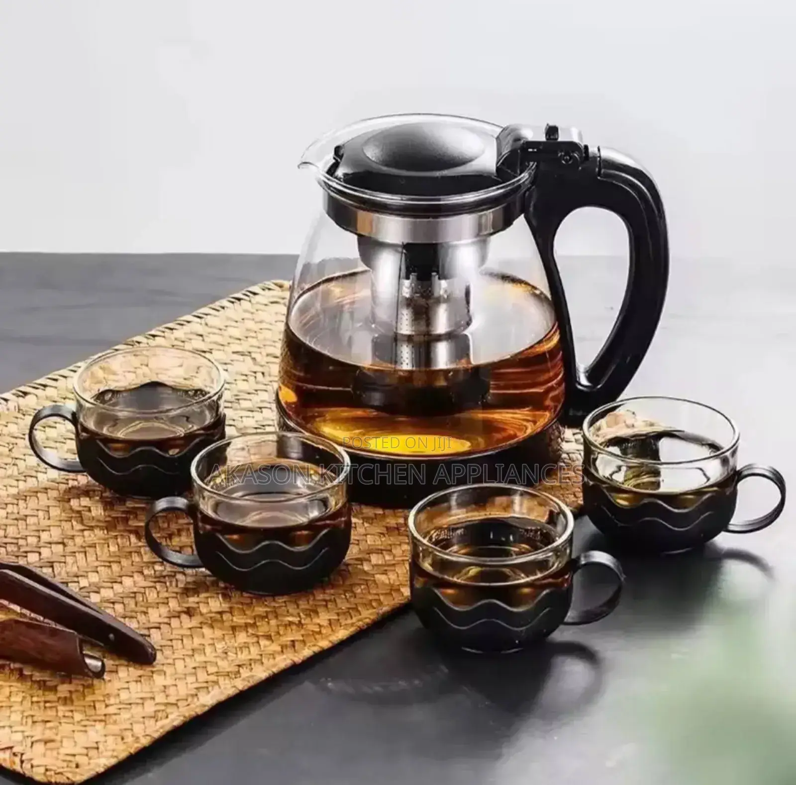 Set Of Glass Jar With Glass Cup