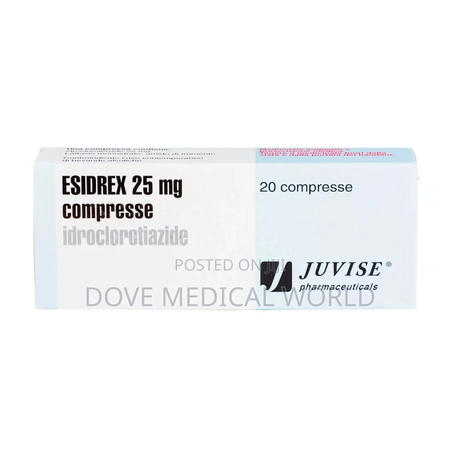 Esidrex (Hydrochlorothiazide) 25mg Tablets X 20