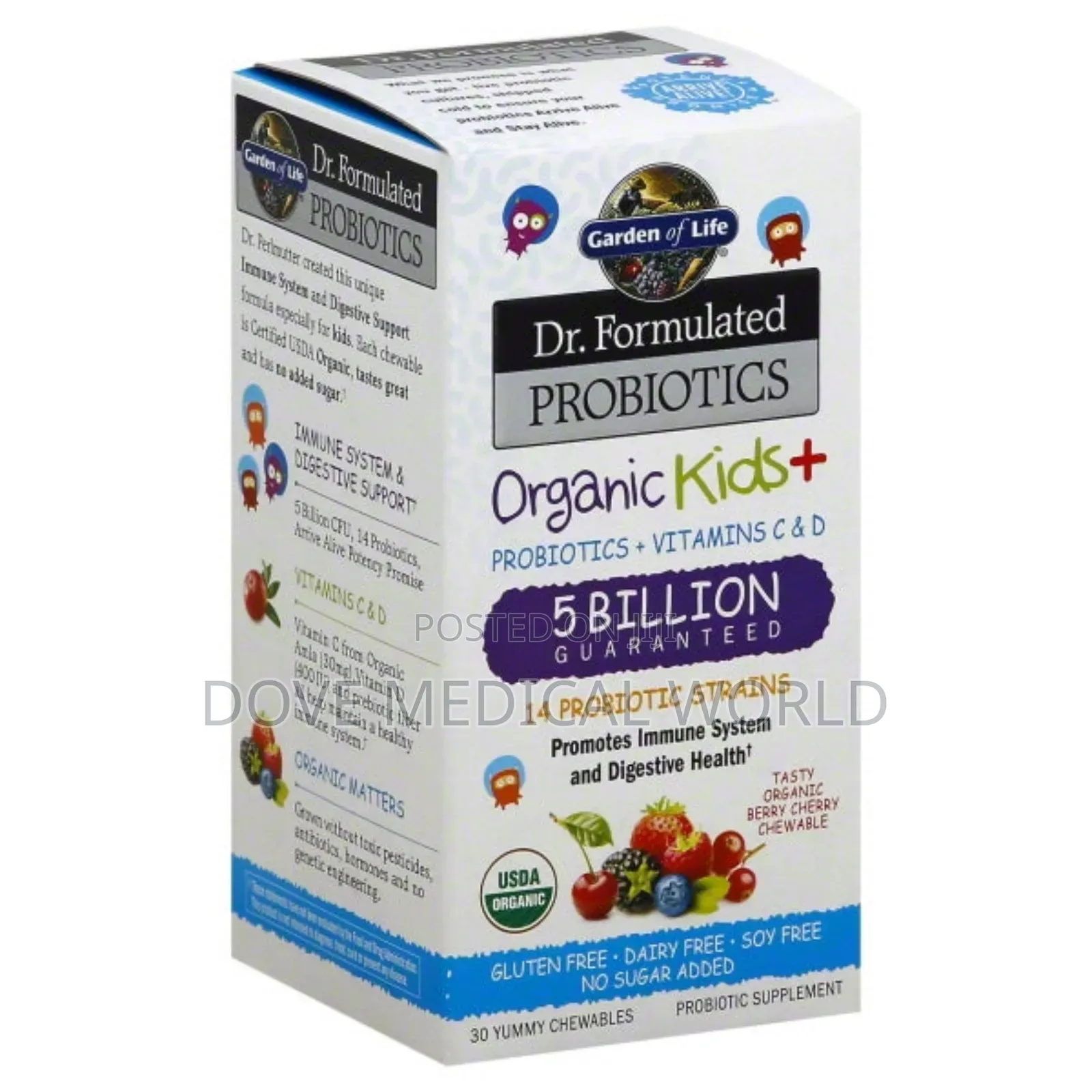 Gol Organic Kids Probiotics - 5 Billion Cfus (Berry Cherry)