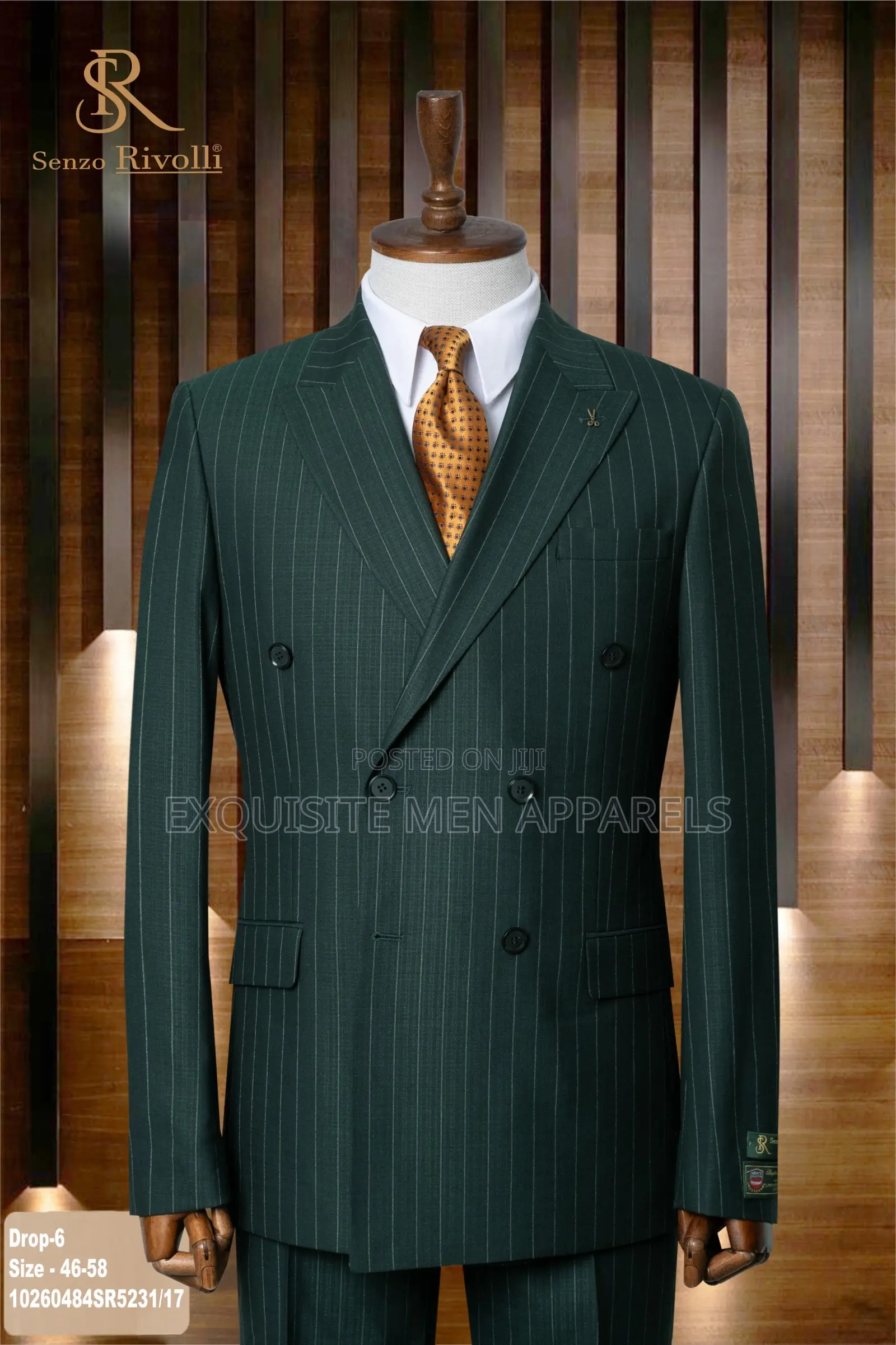 Classic Double Breasted Stripe Turkish Style Men’S Suit