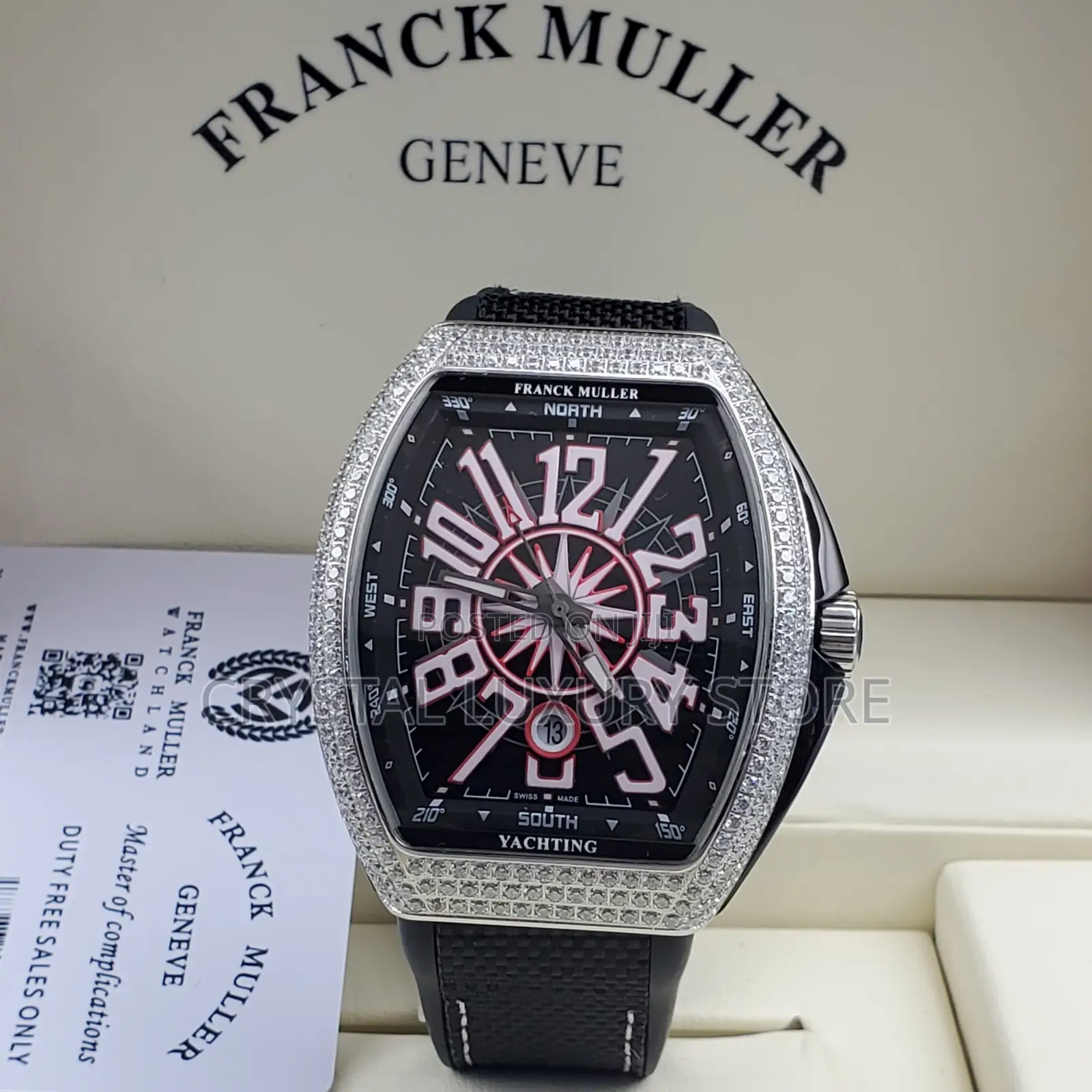 Franck Muller Yatching Stones Genuine Leather Wristwatch