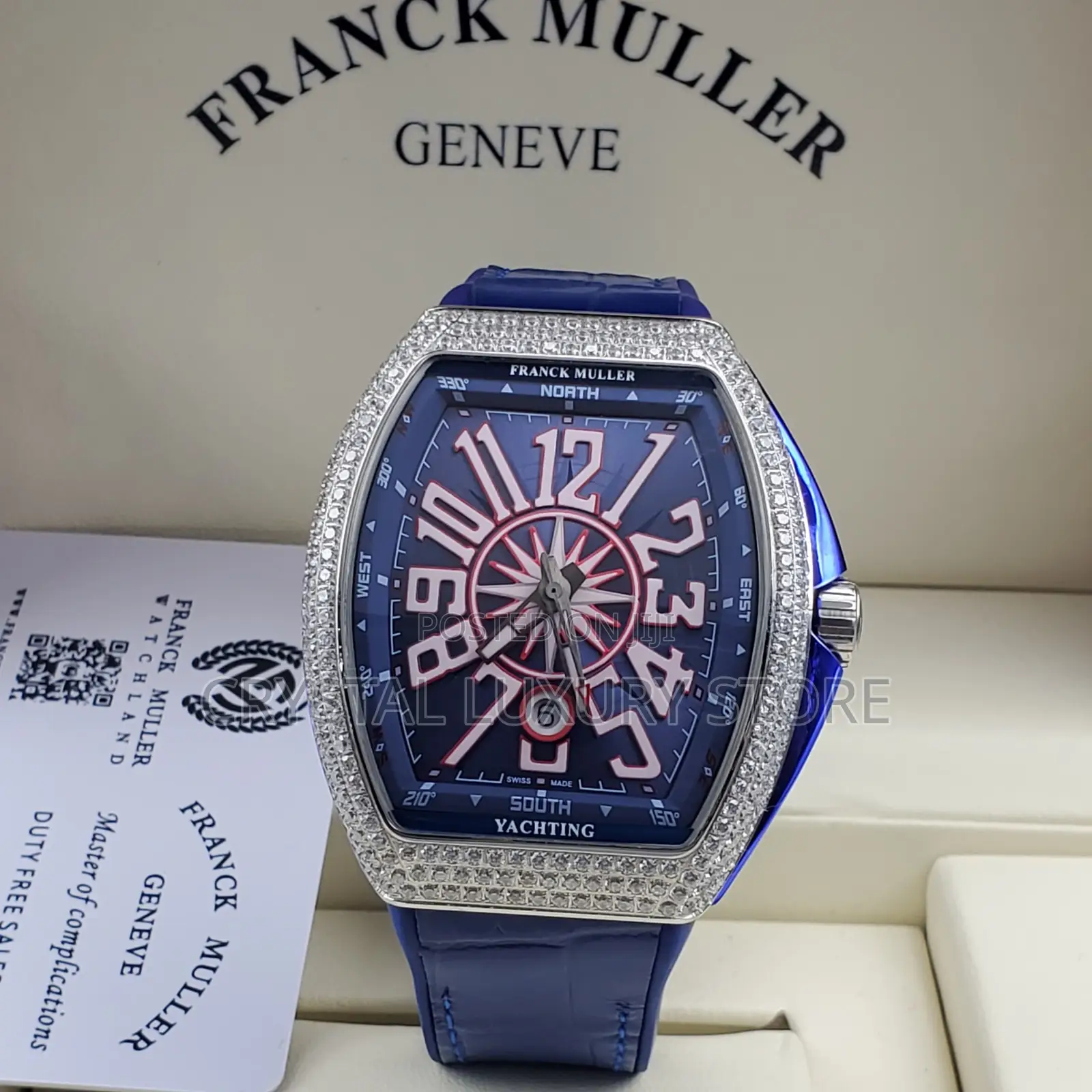 Franck Muller Yatching Stones Genuine Leather Wristwatch