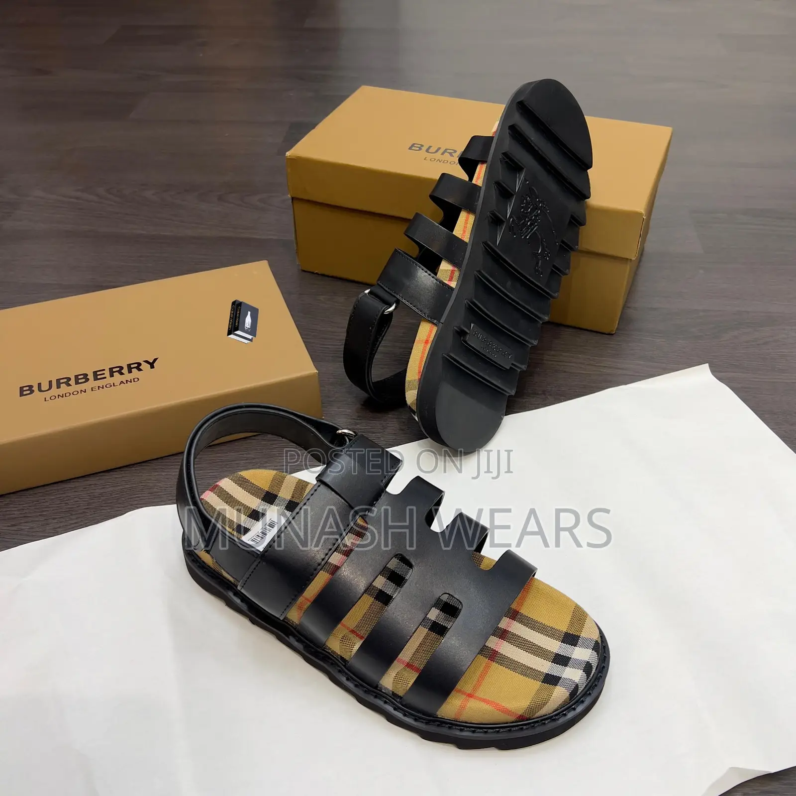 Original Burberry Sandal With Original Leather