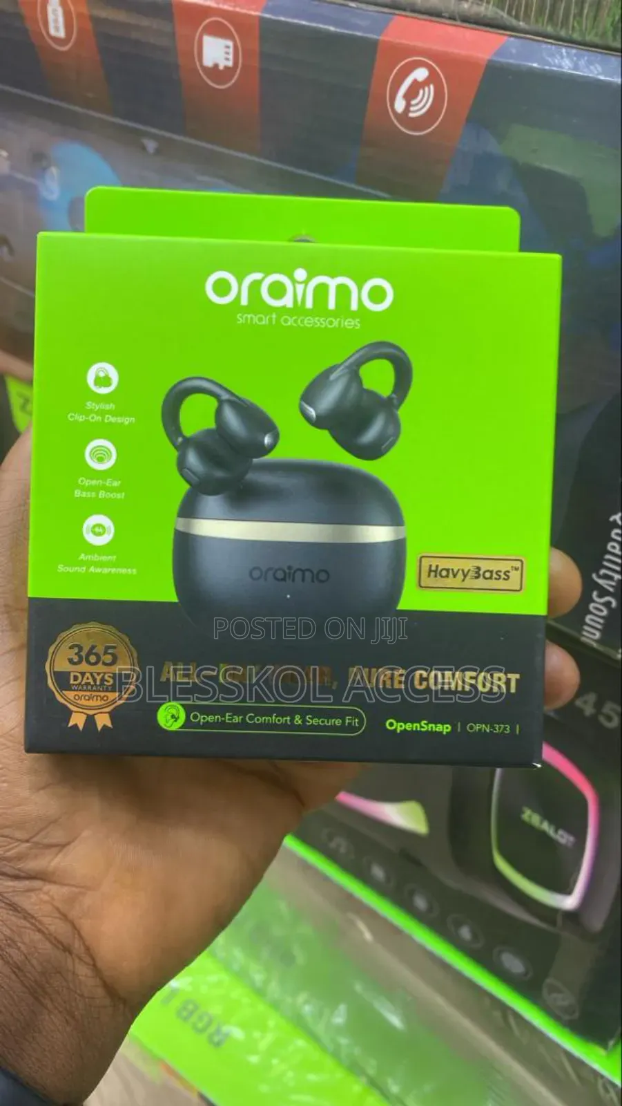 Oraimo Opensnap Clip-on Open-Ear True Wireless Earbuds