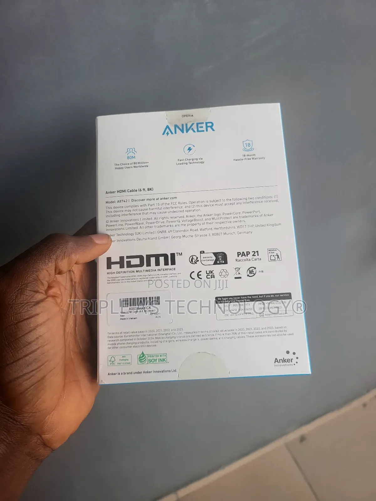Authentic Anker Hdmi 2.1 (6ft,) Ultra Hd Hdmi Cable,48 GBPS