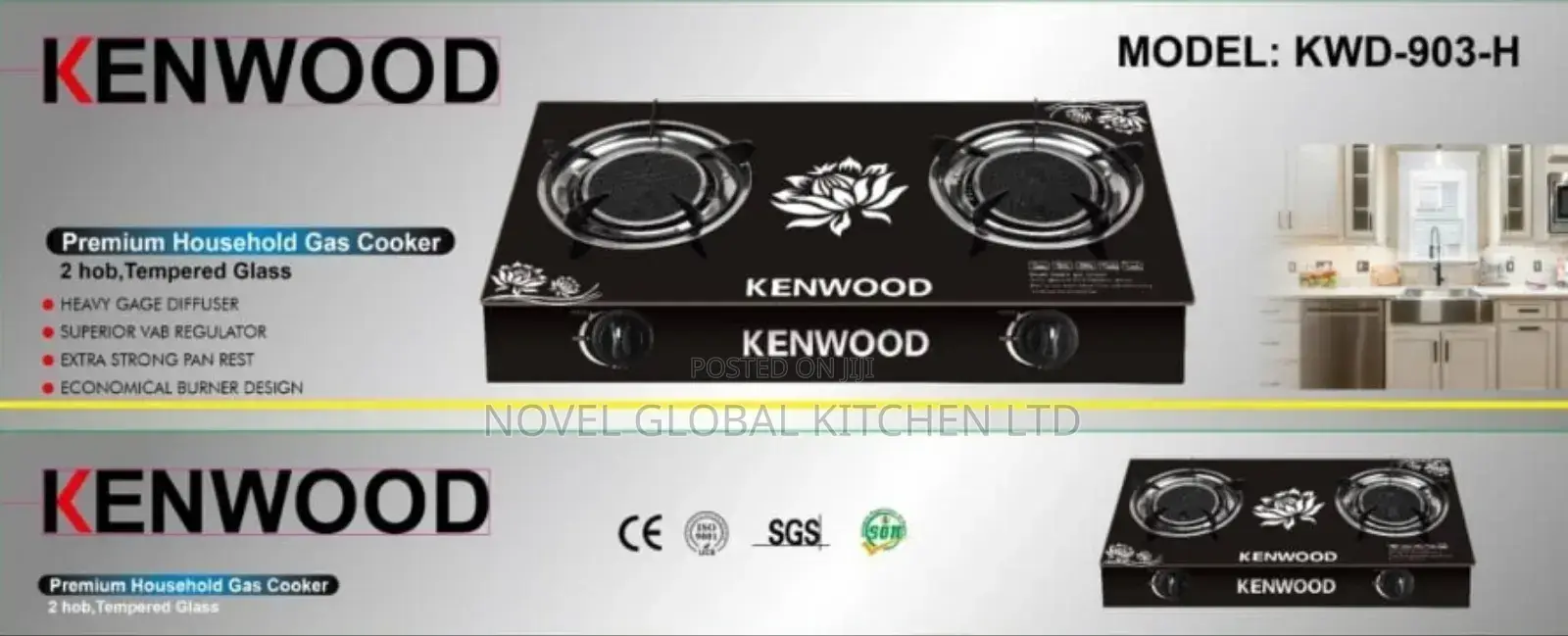 2 Burner Kenwood Infrared Table Gas Cooker