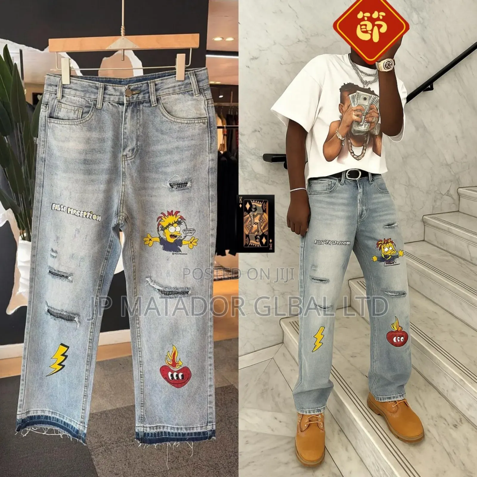 3d Print Jeans Trousers