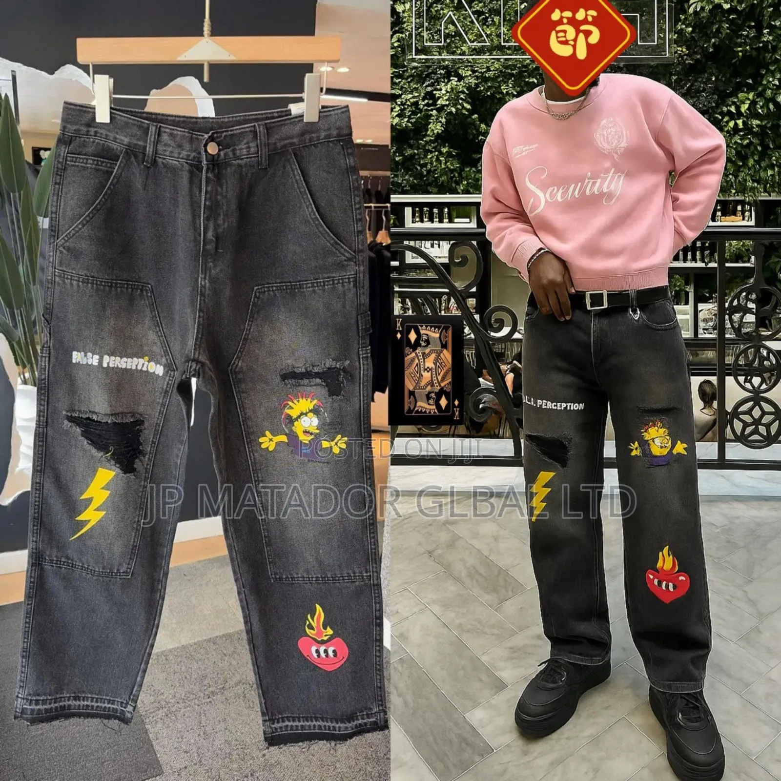 3d Print Jeans Trousers