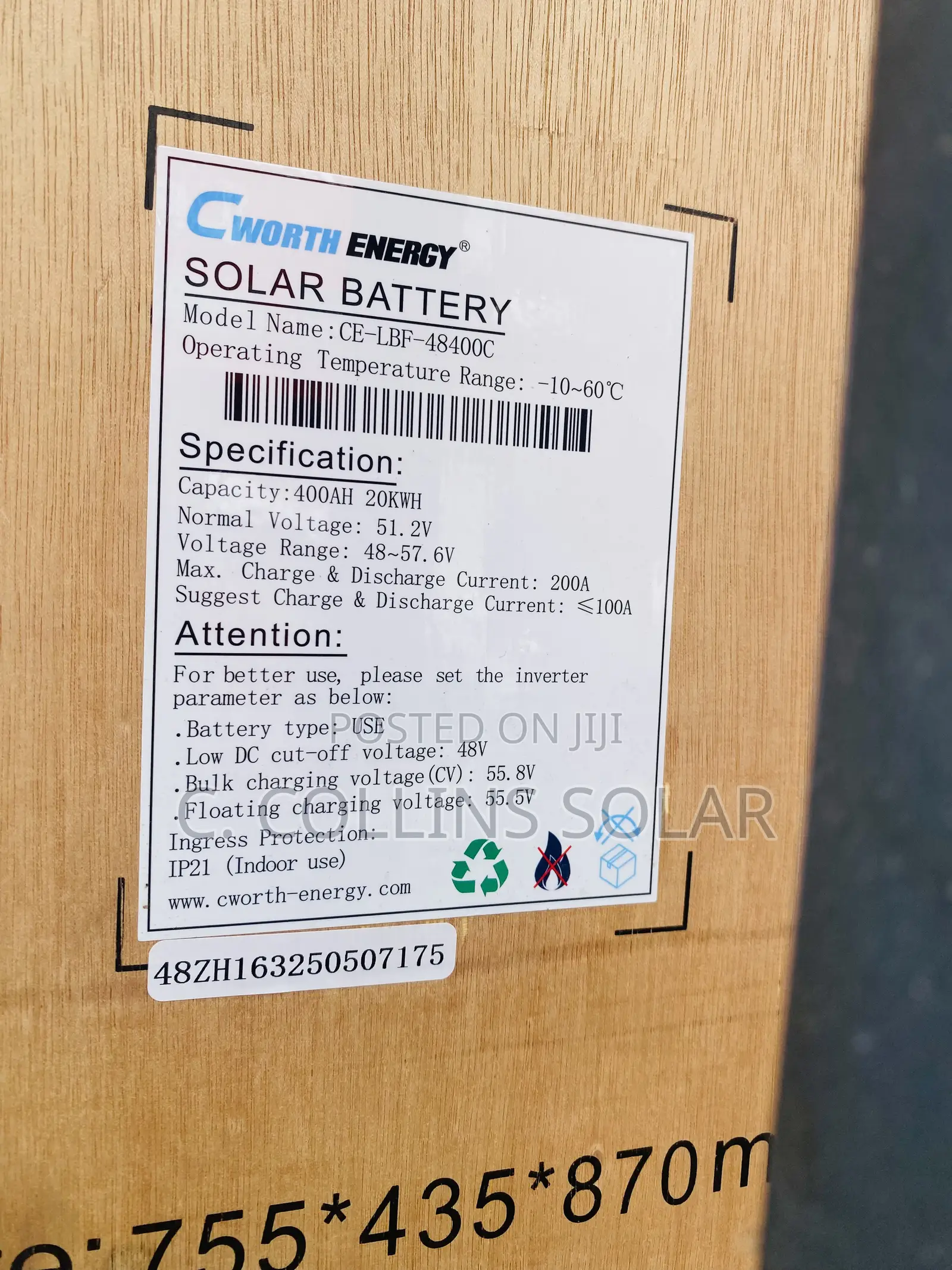 20kwh Cworth Lithium Battery