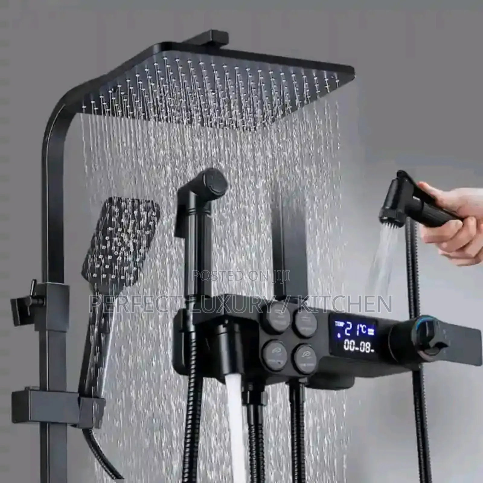 All Black Button Executive Luxury Shower