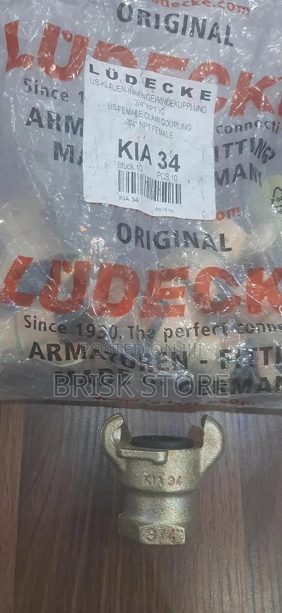 Lüdecke Kia 34 Hose Coupling, 3/4" Steel