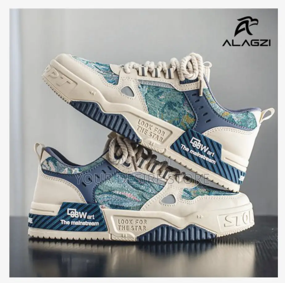 Alagzi New Young Fashion Trendy Board Shoes - Blue