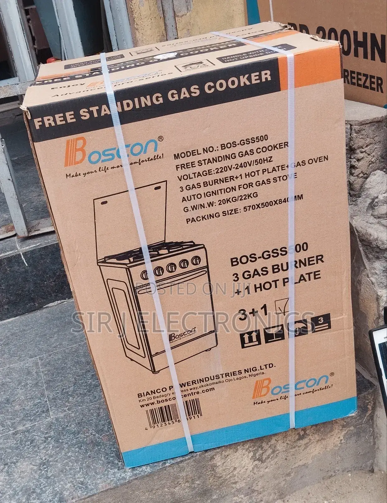 Brand New Boscon (3 Gas, 1 Electric) Standing Gas Cooker