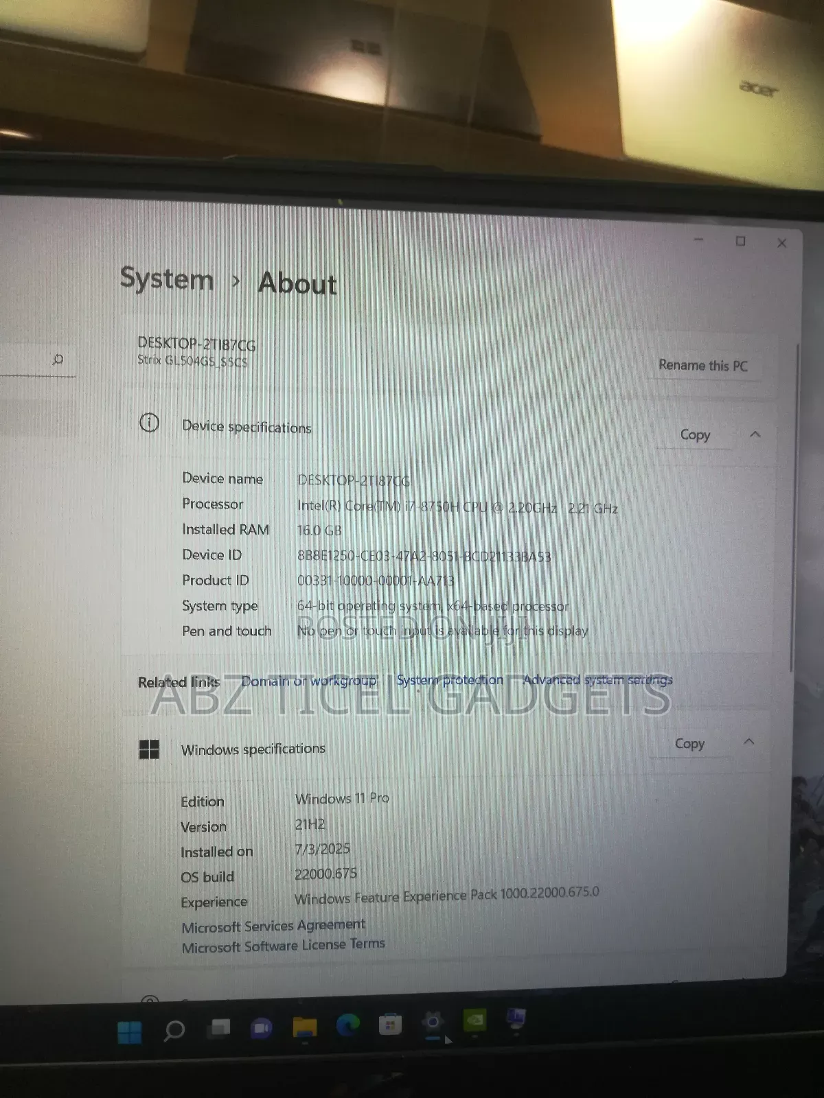Laptop Asus ROG Strix GL503 16GB Intel Core I7 SSD 512GB