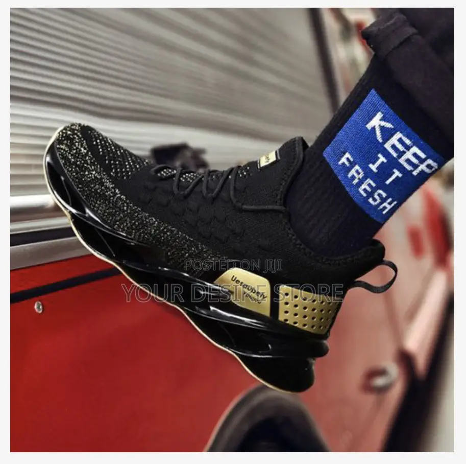 Alagzi 2024 Men Casual Noble Running Sneakers - Black/Gold