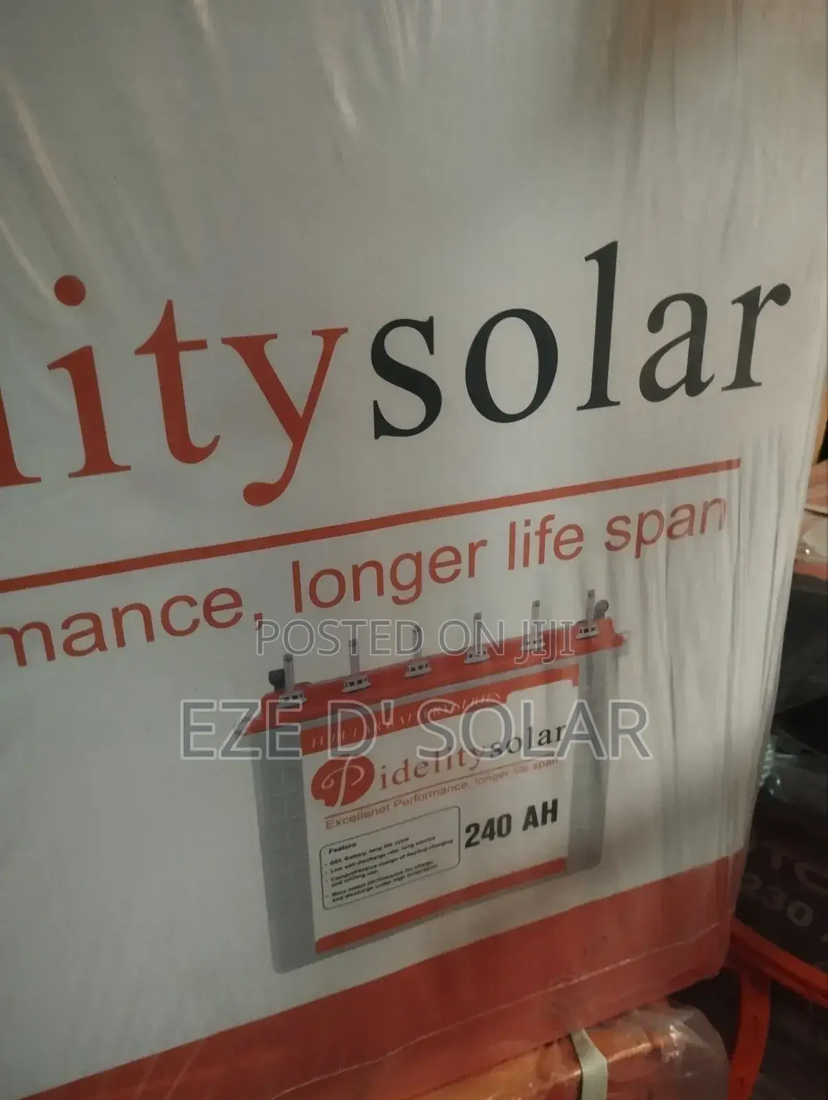 240ah/12v Pidelity Solar Tubular Battery