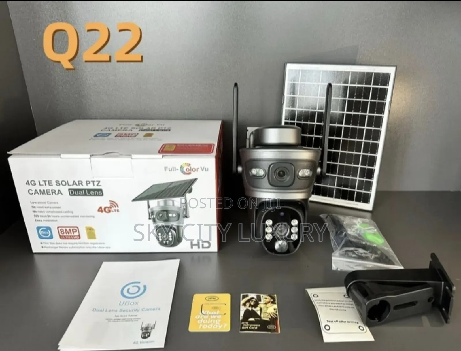 U Box Dual Lens CCTV Camera With Solar Panel
