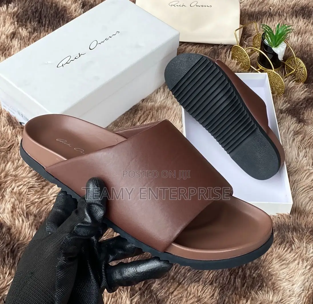 High Quality Rick Owen Slide Luxury Palm Slippers