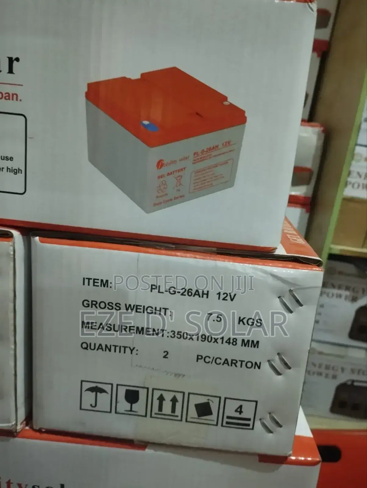 26ah/12v Pidelity Solar Gel Battery