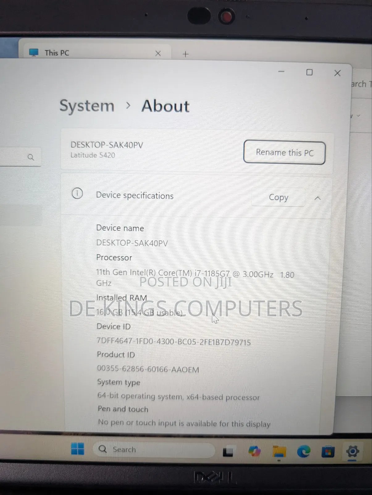 Laptop Dell Latitude 5420 16GB Intel Core i7 SSD 512GB