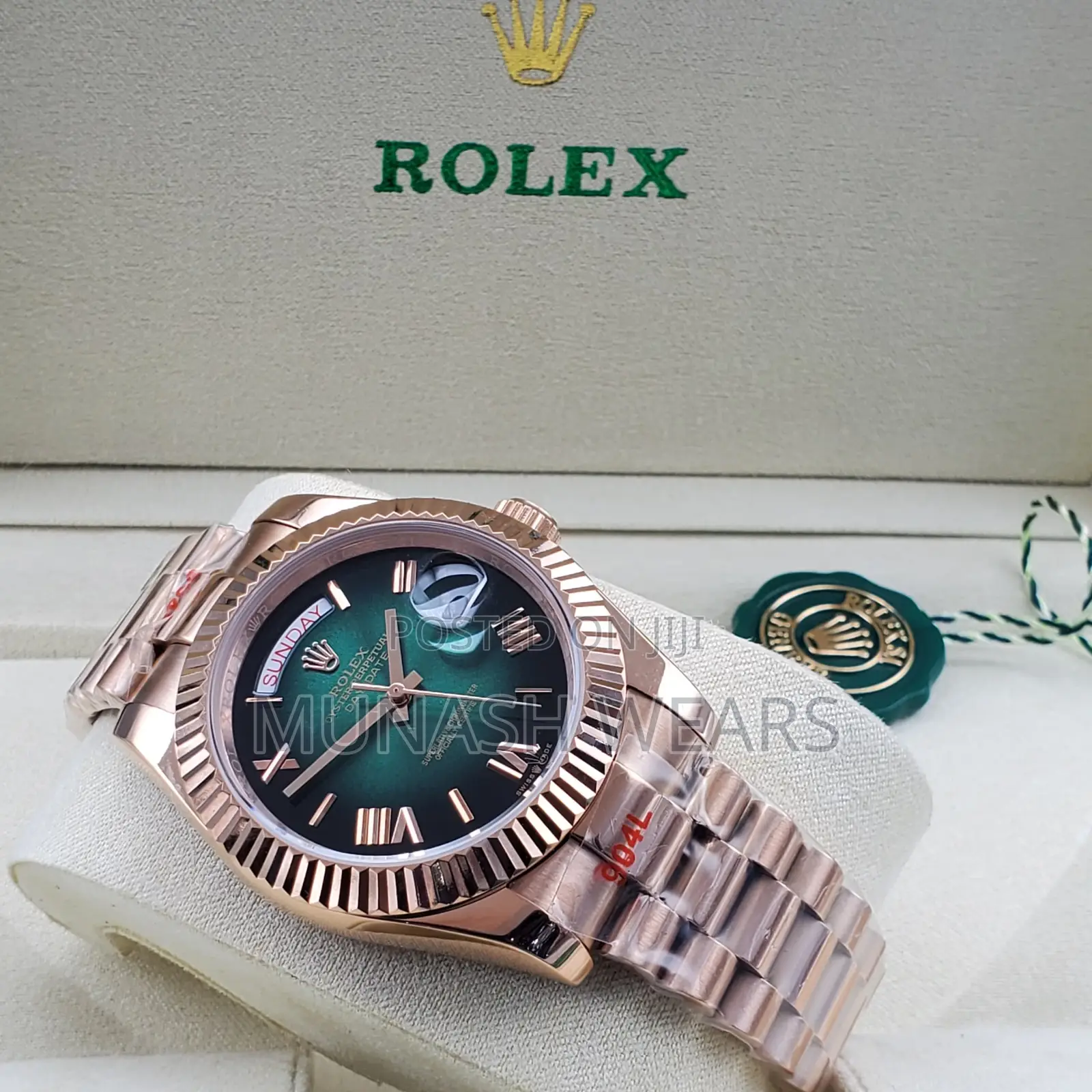 Rolex Wristwatch Green Face for Men