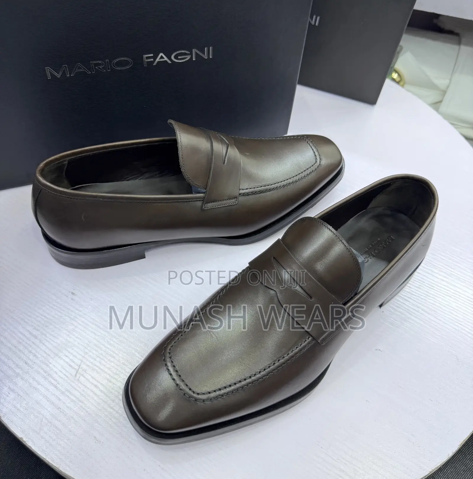 Pure Italian Brown Mario Fagni Shoes for Men