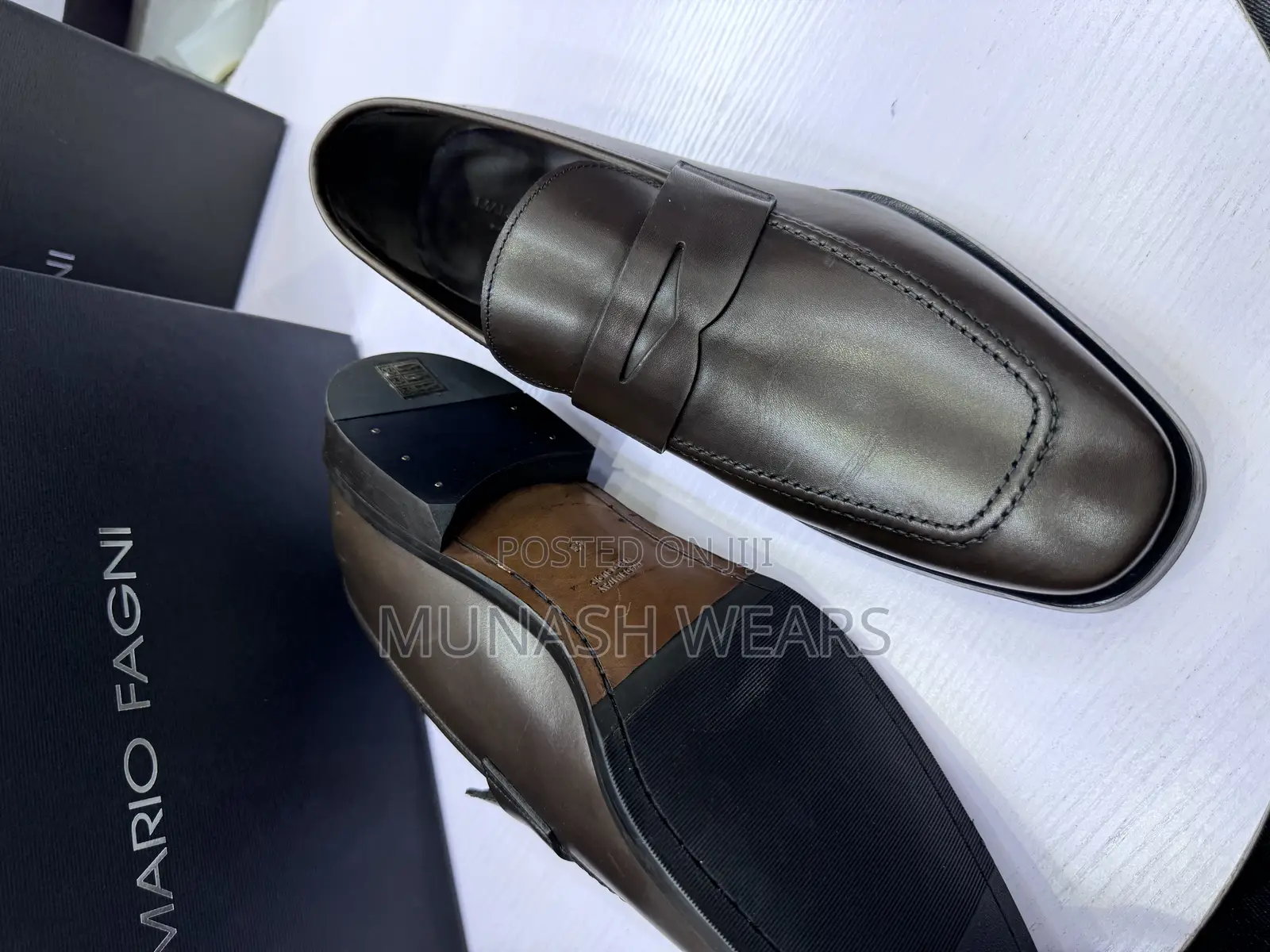 Pure Italian Brown Mario Fagni Shoes for Men