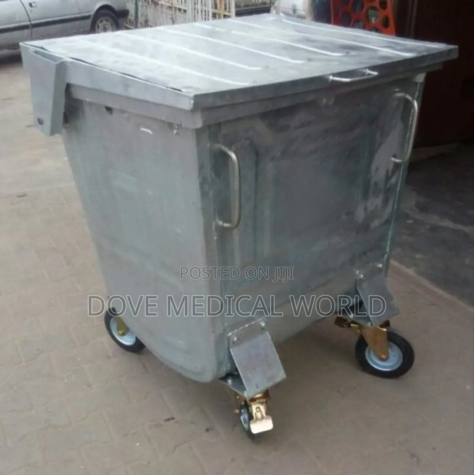 500 Litre Galvanized Steel Wheelie Waste Bin With Wheel