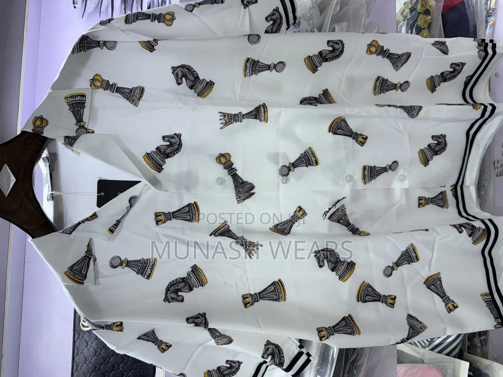 White D G Chess Shortsleeve Shirt S-5xl