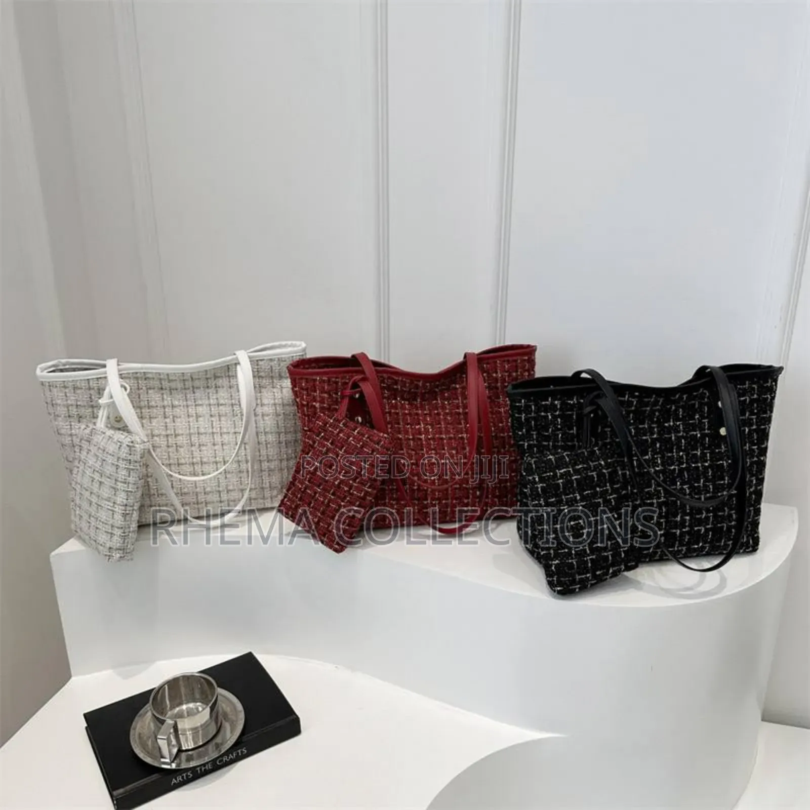 2in1 Tweed Ladies Tote Bag
