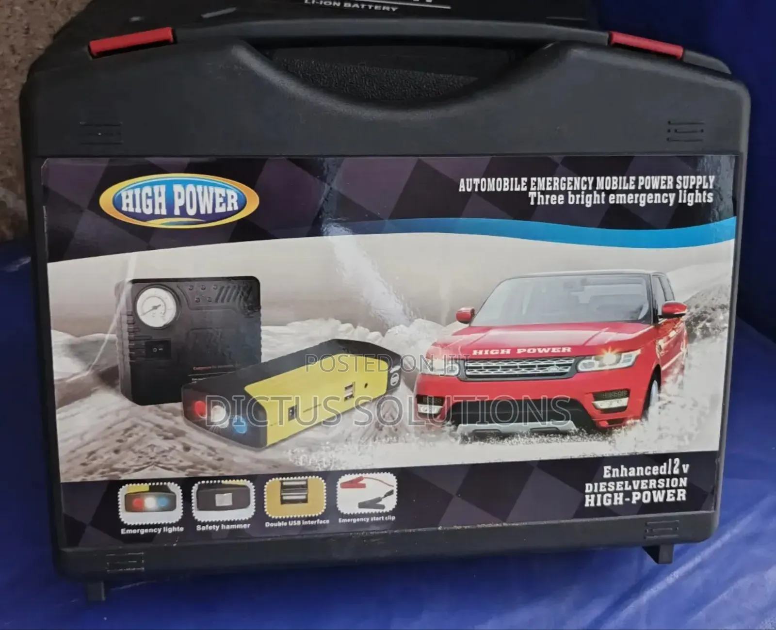 Car Jump Starter Kit With Power Bank And Auto Air Compressor