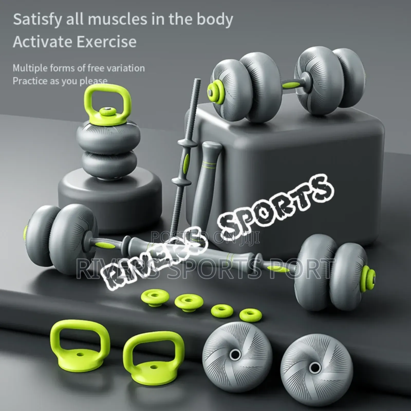 18kg Soft Adjustable Dumbbells, Kettlebells Barbell