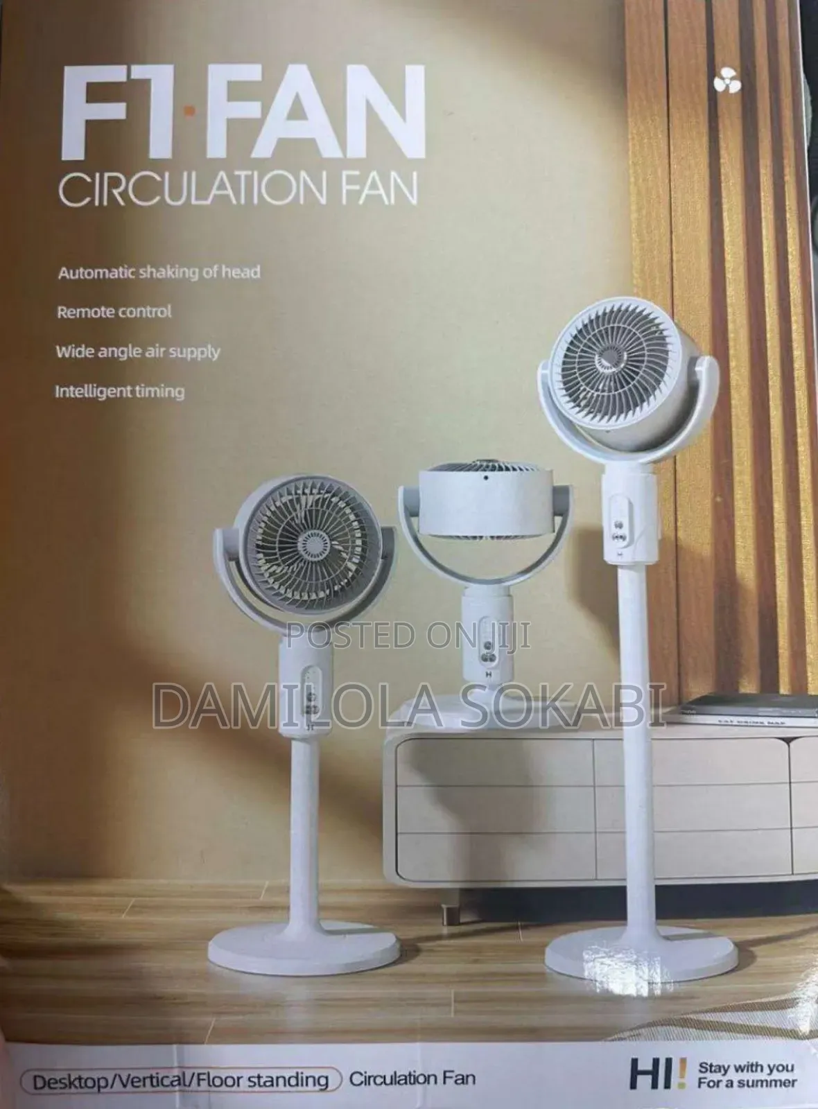 F1 Circulation Fan With Remote