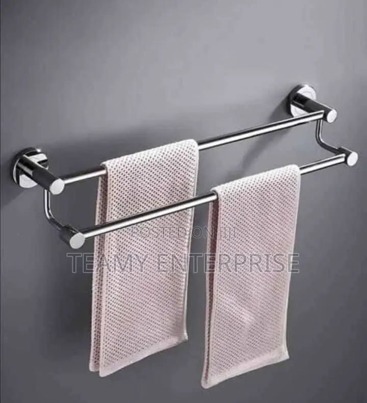 Wall Mounted Towel Hanger - 2 Layer Stainless Steel Aluminum