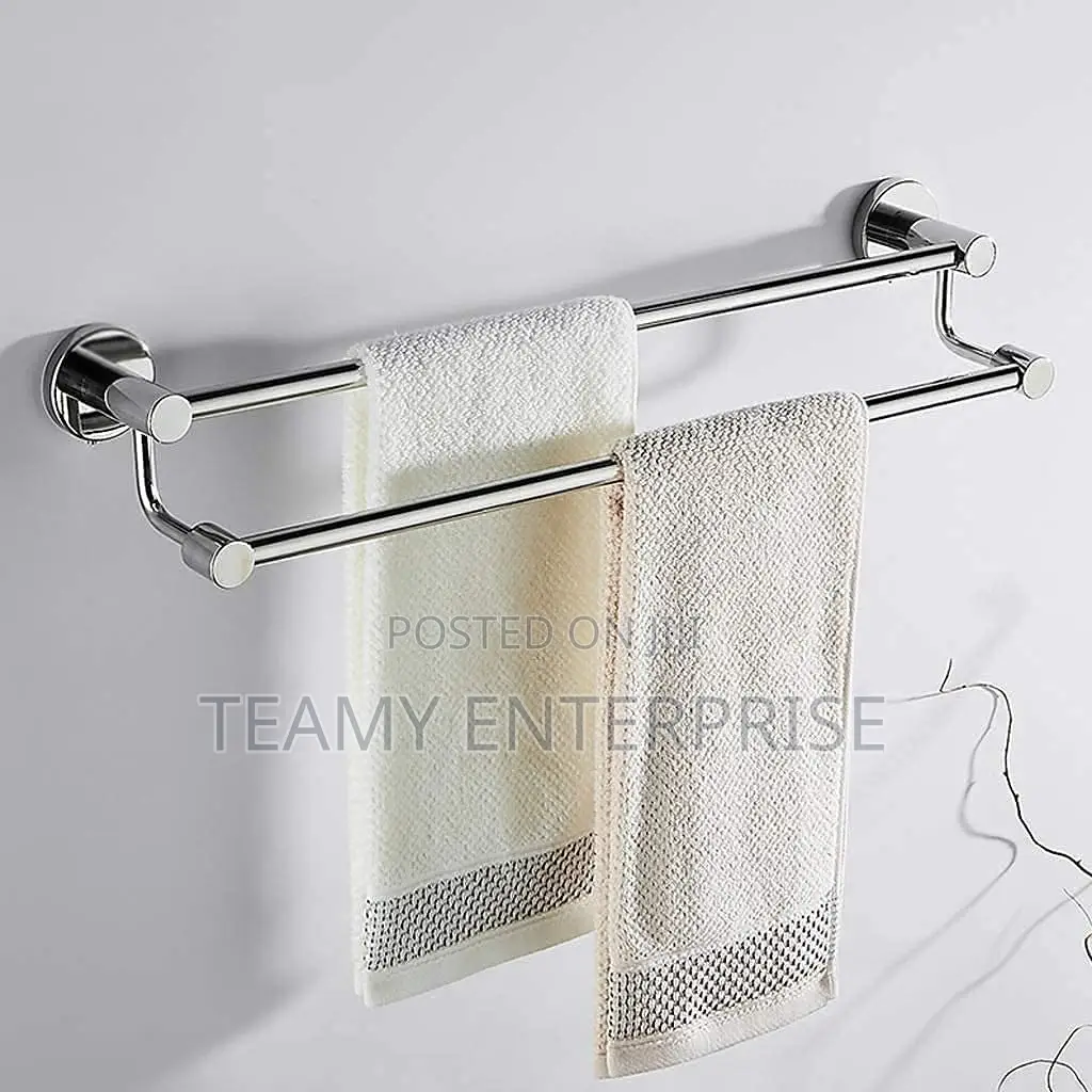 Wall Mounted Towel Hanger - 2 Layer Stainless Steel Aluminum