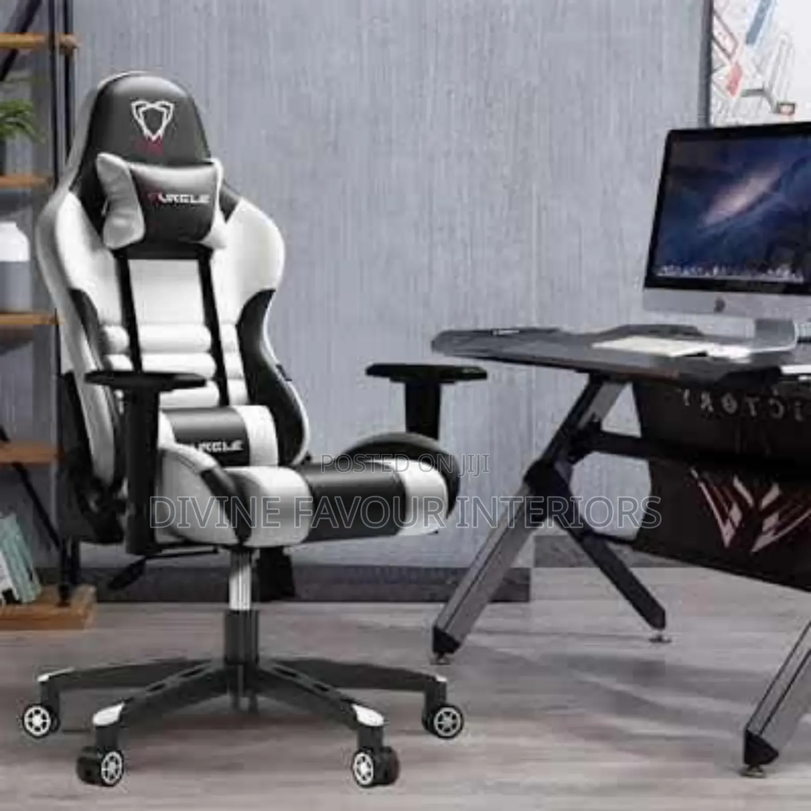 Furgle Custom Home Studio Gaming Chair Black White