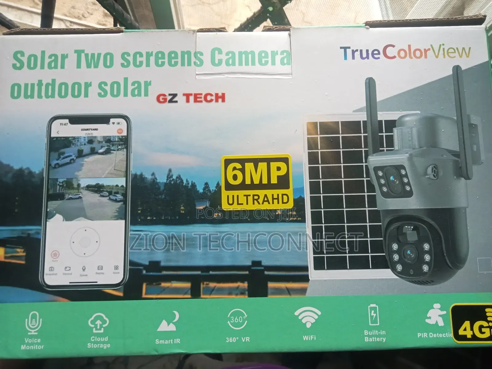 V380 Pro Dual Lens Ptz Solar 4g Camera 5mp Auto Tracking