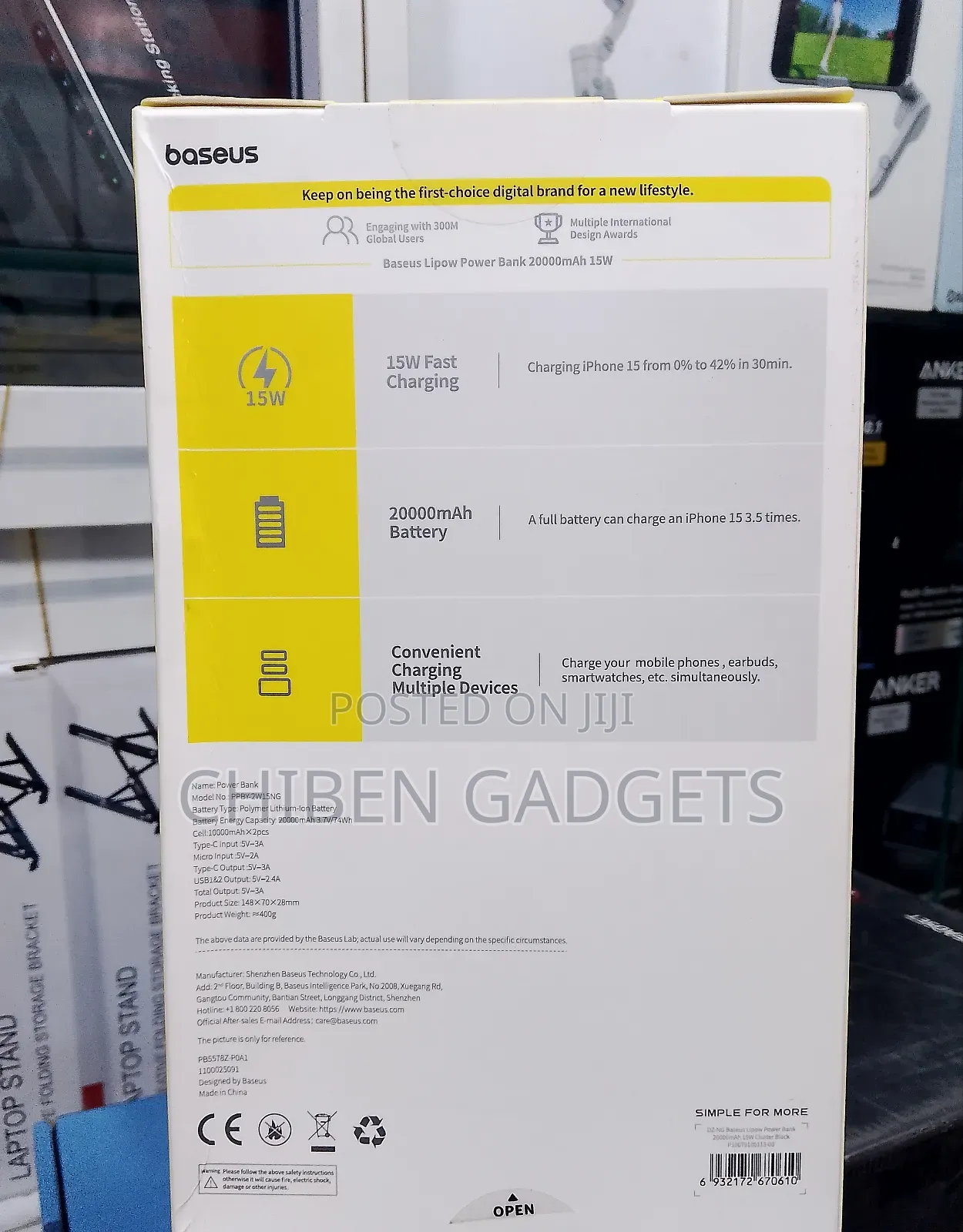 Baseus Lipow Power Bank 20000mah 15w