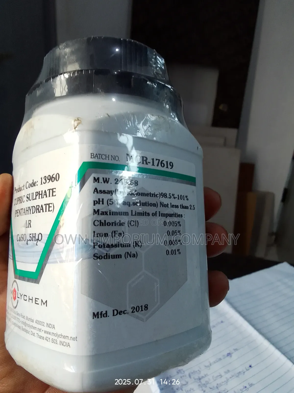 Cupric Sulphate (Pentahydrate)