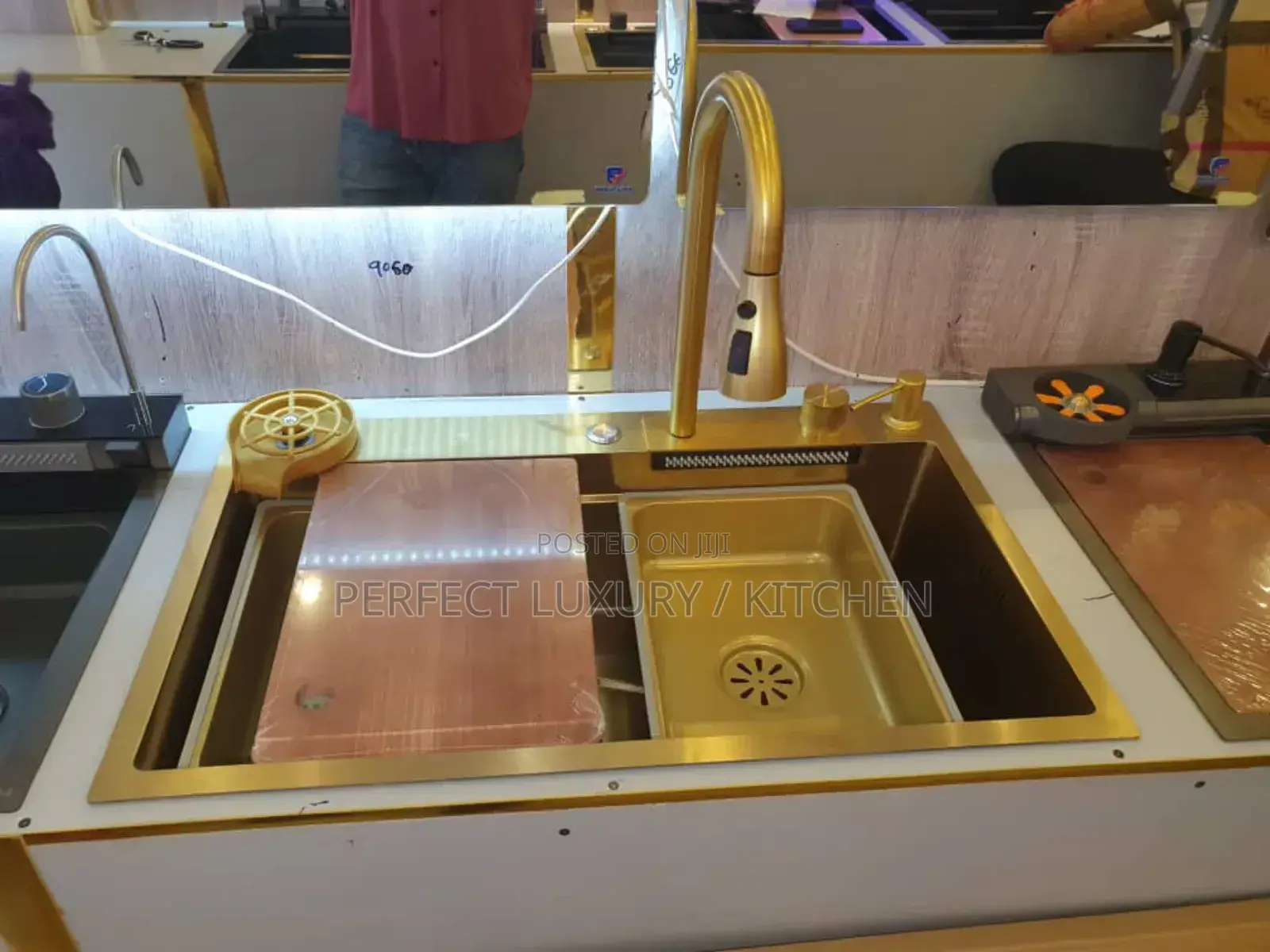Pure Gold Steel Kitchen Sink With Multiple Accessories S/B
