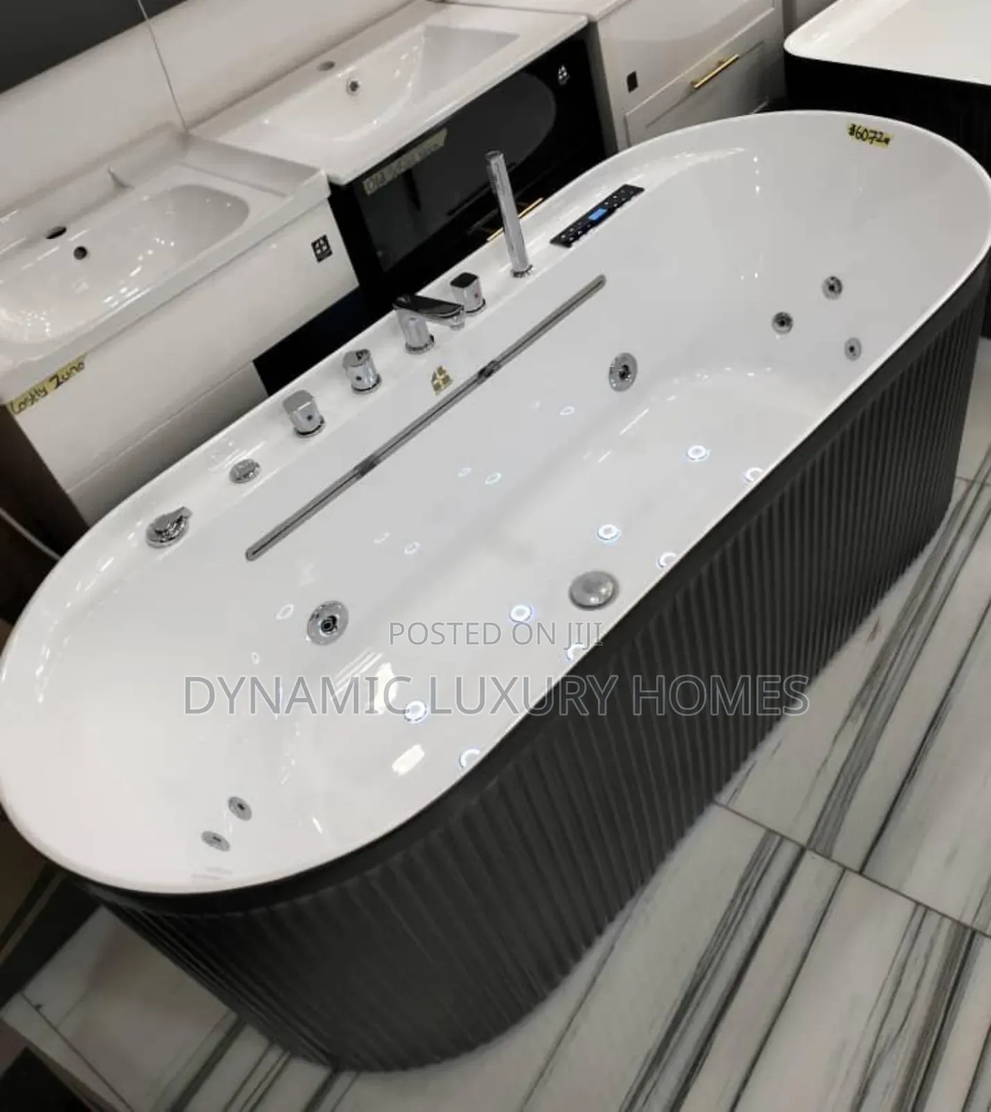 Italian Bathtub With Jet Massage and Mixer Tap