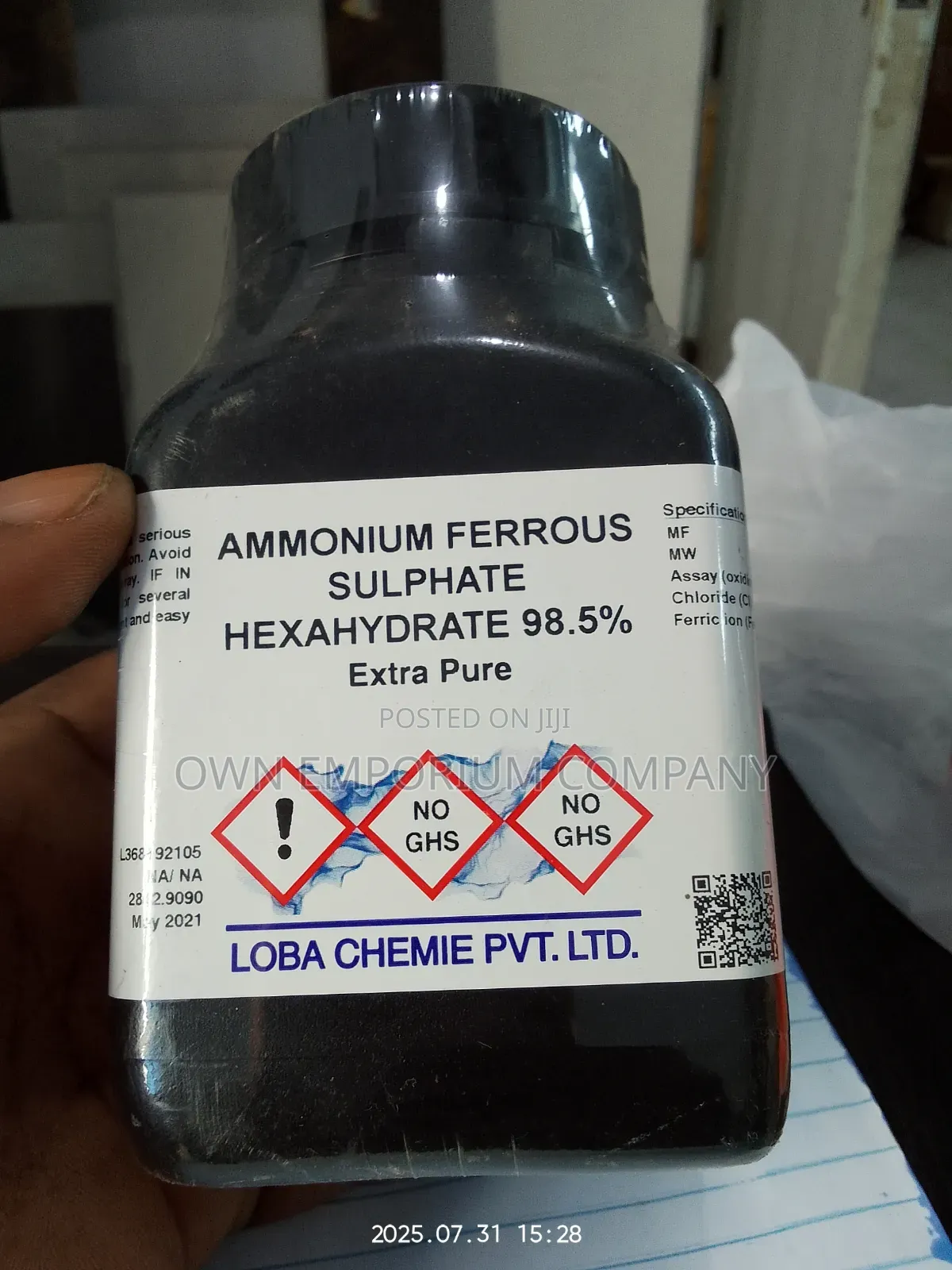 Ammonium Ferrous Sulphate Hexahydrate