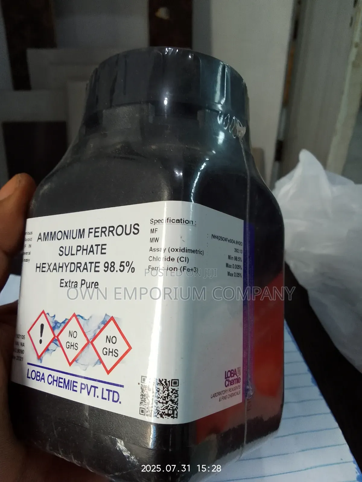 Ammonium Ferrous Sulphate Hexahydrate