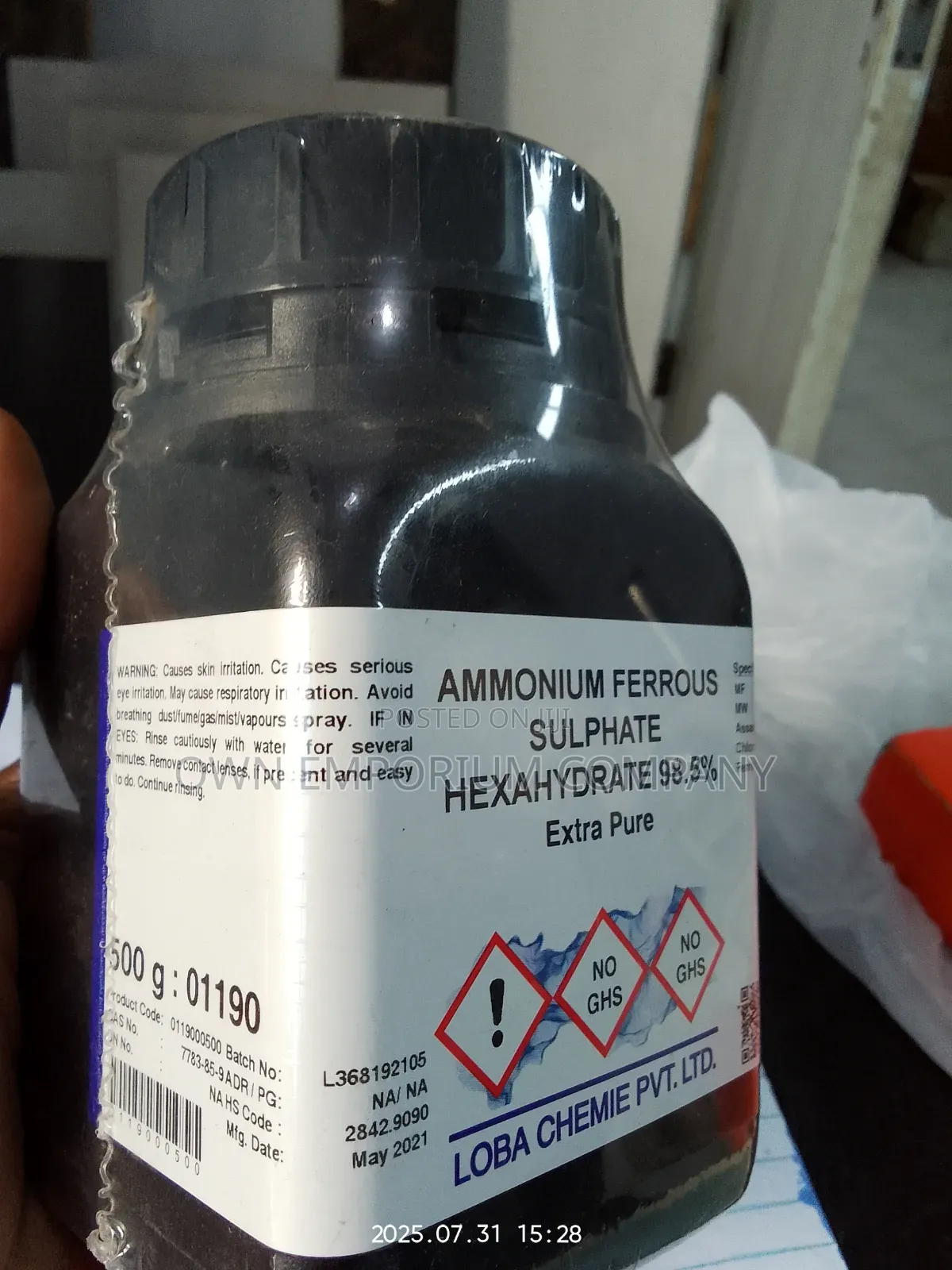 Ammonium Ferrous Sulphate Hexahydrate