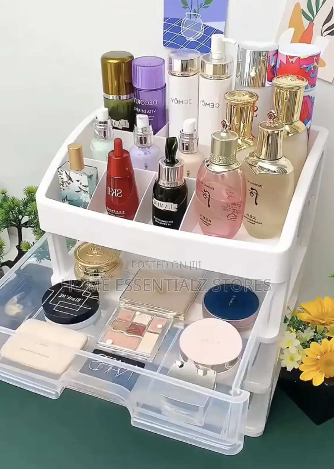 Beauty 4-Tiered Cosmetics Box Organizer Rack